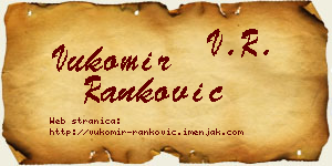 Vukomir Ranković vizit kartica